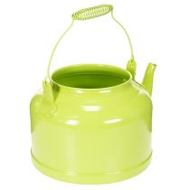 Produkt Dekoracyjny metalowy czajniczek, kolor zielonego jabłka - doniczka - Ø20cm, wys. 15cm - uniwersalna dekoracja ogrodu i pomysł na prezent