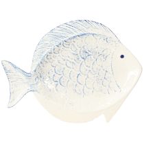 Produkt Talerz dekoracyjny ryba ceramiczna dekoracja stołu niebiesko-biały 30×22cm