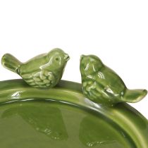 Produkt Talerz dekoracyjny ptasie kąpielisko dekoracja stołu ceramiczny zielony Ø20,5cm 2szt