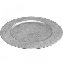 Produkt Deco Plate Metal Plate Vintage Deco Grey Ø33cm