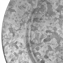 Produkt Deco Plate Metal Plate Vintage Deco Grey Ø33cm