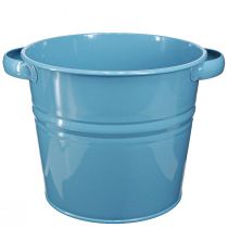 Produkt Dekoracyjna doniczka metalowa w kolorze niebieskim 31cmx26cmx21,5cm