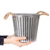 Produkt Doniczka dekoracyjna do sadzenia, metalowa z uchwytami, dekoracja metalowa shabby chic Ø21,5cm