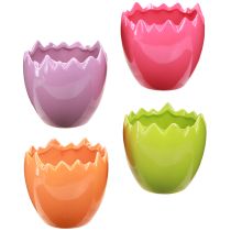 Produkt Doniczka dekoracyjna Wielkanoc kolorowe pisanki ceramiczne Ø11cm 4 szt