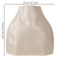 Produkt Wazon dekoracyjny ceramiczny szary nowoczesny ceramiczny wystrój 22×9×22,5 cm