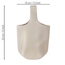 Produkt Dekoracyjny wazon ceramiczny torba shopper szary 19×4,5×33cm