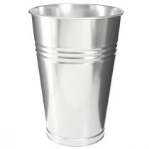 Produkt Wazon dekoracyjny metalowy stożkowy wysoki wazon srebrny H38,5cm 14,5L