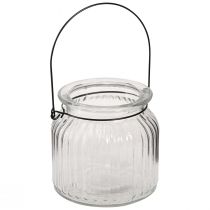 Produkt Wazon dekoracyjny retro szklany uchwyt na latarnię Ø10cm W10cm 2szt