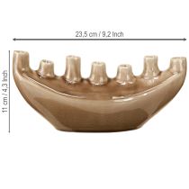 Produkt Wazon dekoracyjny Łódka Wazon ceramiczny Brązowy 23×8,5cm H11cm