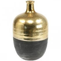 Dekoracyjny wazon Czarno-złoty wazon na kwiaty Ceramiczny Ø18cm W29cm