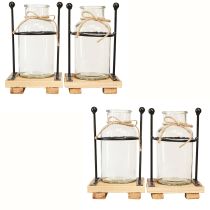 Produkt Wazony dekoracyjne butelka wazon szklany na podstawie 12×12×20cm 4szt