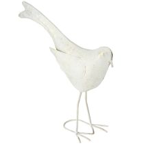 Produkt Dekoracyjny Ptak Metalowa Dekoracyjna Figurka Vintage Białe Złoto 35x32,5 cm