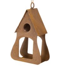 Produkt Dekoracyjna wisząca budka dla ptaków, dekoracja w kolorze rdzy, 17,5 cm
