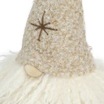 Produkt Dekoracyjny kapelusz gnoma wykonany z filcu. Dekoracja stołu w kolorze brązowo-beżowym. W28cm 2 sztuki