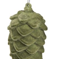 Produkt Wieszak ozdobny szyszki sosnowe zielone flokowane 11,5cm 6 szt.