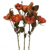 Deco różany bukiet sztuczne kwiaty różany bukiet pomarańczowy 45cm 3szt)