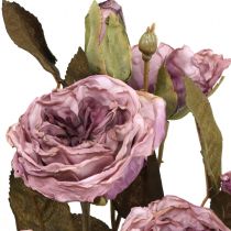 Deco różany bukiet sztuczne kwiaty różany bukiet fioletowy 45cm 3szt