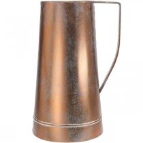 Produkt Wazon dekoracyjny w stylu vintage w kolorze miedzianym, rustykalny dzbanek dekoracyjny na suszone kwiaty i sztuczne rośliny, wys. 36 cm, szer. 21 cm