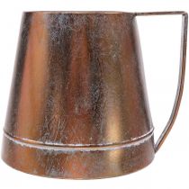 Produkt Wazon dekoracyjny w stylu vintage, dzbanek metalowy w kolorze miedzi, szer. 24 x wys. 20 cm, styl rustykalny shabby chic