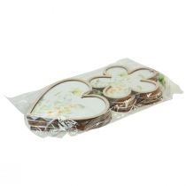 Produkt Dekoracyjna zawieszka drewniana kwiatowa z motywem serca kwiaty 12cm 6 szt