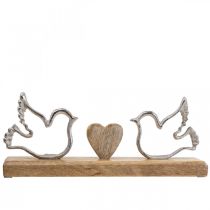 Dekoracyjny wyświetlacz serce i gołębie dekoracja ślubna 30×5×12cm