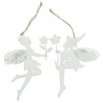 Produkt Dekoracyjna dekoracja okienna elfy metalowa sprężyna biała wys. 20cm 4 sztuki