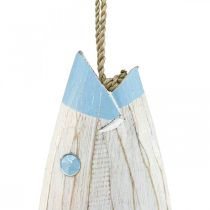 Produkt Dekoracyjna ryba z drewna, drewniana ryba do zawieszania w kolorze jasnoniebieskim, wys. 57,5 cm