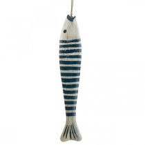Ozdobne drewno rybka Drewniana rybka do zawieszenia Granatowa wys. 57,5 cm