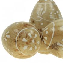 Jajka drewniane, jajka ozdobne, pisanki z drewna mango 8×5cm 6szt