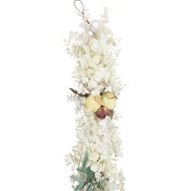 Dekoracyjna girlanda roślinna eukaliptusowa sztuczna róża suchy wygląd 170cm bielona