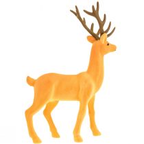 Produkt Dekoracyjna figurka renifera jelenia w kolorze żółto-brązowym, flokowana, 37 cm