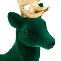 Produkt Deco jeleń stojący zielony złoty ozdoba świąteczna figurka 40 cm