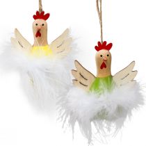 Produkt Dekoracyjna dekoracja wielkanocna z kurczaka do zawieszenia drewnianej dekoracji wys. 8cm 6 sztuk