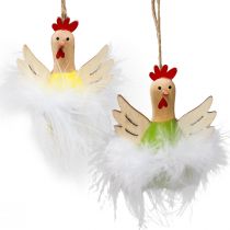 Produkt Dekoracyjna dekoracja wielkanocna kurczak do zawieszenia dekoracja drewniana wys. 8cm 6 szt
