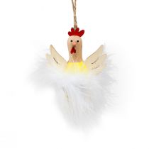Produkt Dekoracyjna dekoracja wielkanocna z kurczaka do zawieszenia drewnianej dekoracji wys. 8cm 6 sztuk