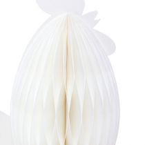 Produkt Papier ozdobny kurczak kogut o strukturze plastra miodu biały pomarańczowy 7,5×4,5×8cm 6 szt