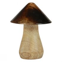 Produkt Grzyb dekoracyjny Grzyb drewniany z efektem naturalnego brązu połysk Ø7,5cm W10cm