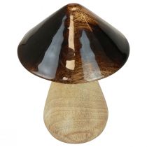 Produkt Grzyb dekoracyjny Grzyb drewniany z efektem naturalnego brązu połysk Ø7,5cm W10cm