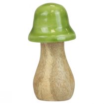 Produkt Grzyby dekoracyjne drewniane Grzyby drewniane jasnozielone błyszczące H6/8/10cm zestaw 3 szt
