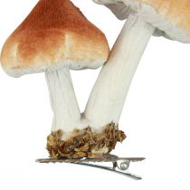Produkt Grzyby dekoracyjne z klipsem jesienna dekoracja flokowana różne 9cm 3szt