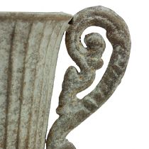 Produkt Dekoracyjny kielich/kielich, metalowy, antyczny brąz/biały, Ø12 cm, wys. 26 cm, wazon/doniczka/dekoracja kwiatowa