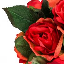 Dekoracyjny bukiet róż sztuczne kwiaty róże czerwone W30cm 8szt