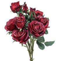Deco róże czerwone sztuczne róże jedwabne kwiaty 50cm 3szt