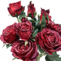 Deco róże czerwone sztuczne róże jedwabne kwiaty 50cm 3szt