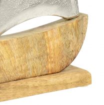 Produkt Dekoracyjne drewno okrętowe, metal, srebro, drewno mango 16,5x4x18,5cm