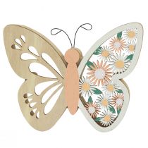Produkt Dekoracyjne kwiaty motylkowe z drewna 15x12cm naturalne/kolorowe 3szt