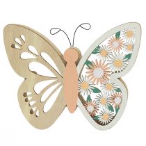 Produkt Dekoracyjne kwiaty motylkowe z drewna 15x12cm naturalne/kolorowe 3szt