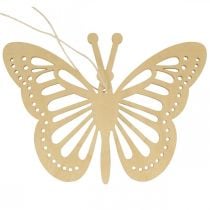Dekoracyjny wieszak motyle beż/róż/żółty 12cm 12szt