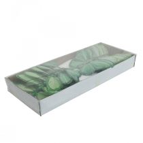 Produkt Motyle dekoracyjne Zielone motyle z piór na drucie 10cm 12 szt