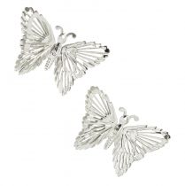 Dekoracyjne motyle metalowa zawieszka dekoracja srebrna 5cm 30szt
